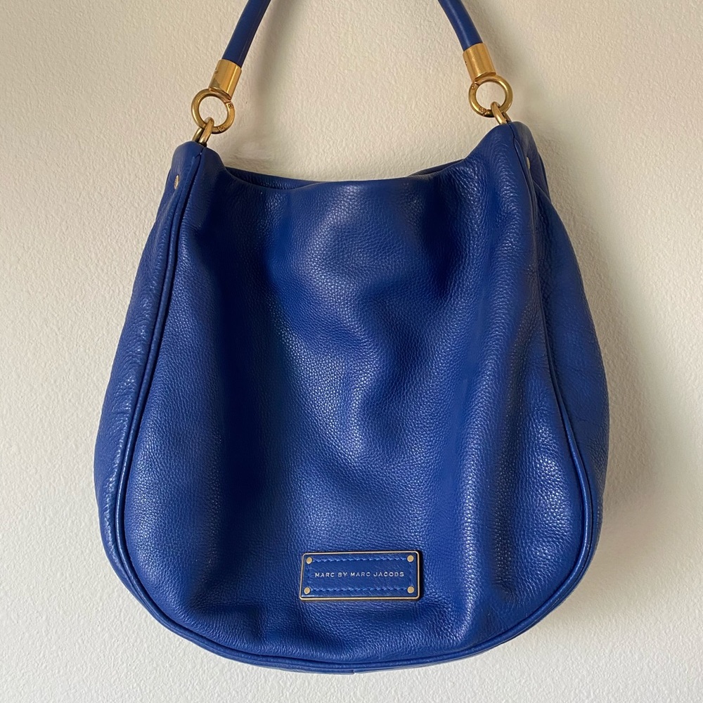 Blue Leather Marc Jacobs Hobo Crossbody/Tote